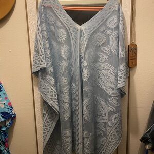 David and Young Gray Lace Cardigan